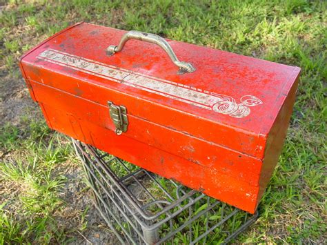 retro metal tool box|vintage tool box.